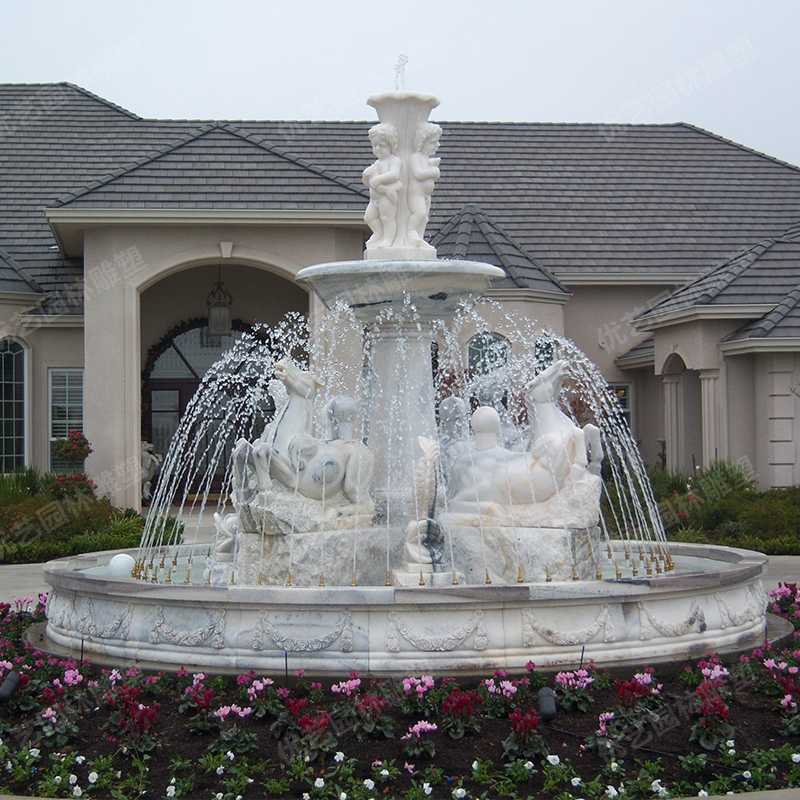 石雕噴泉，大理石噴泉，人物石雕噴泉