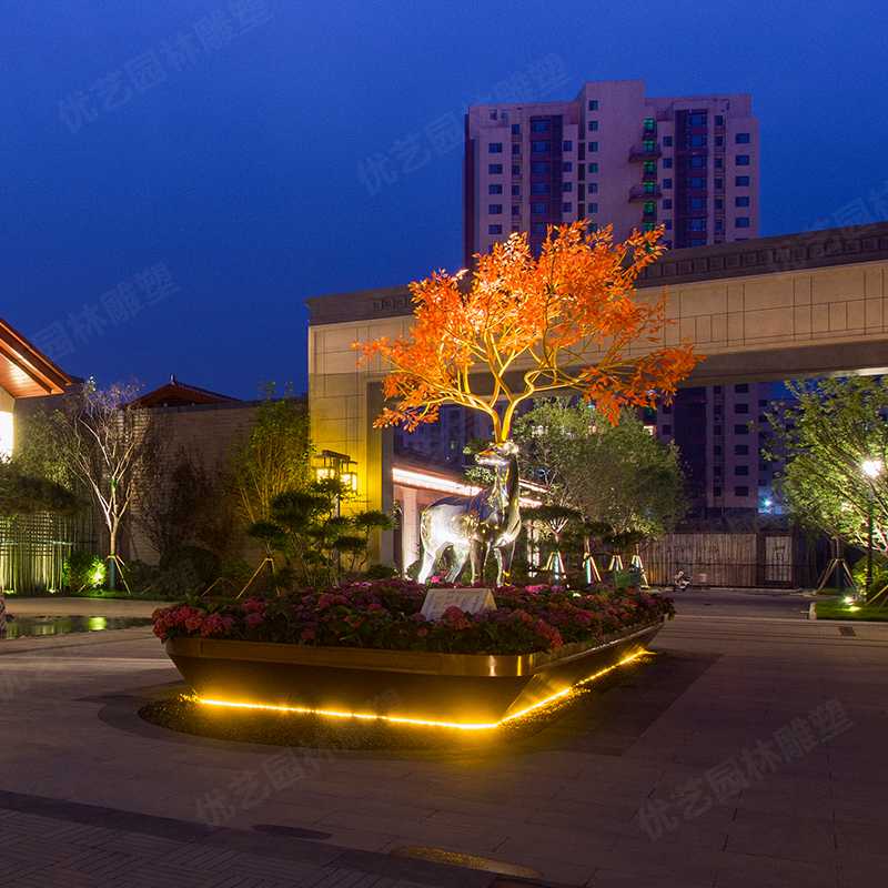 不銹鋼鹿，不銹鋼雕塑廠家，定制不銹鋼雕塑