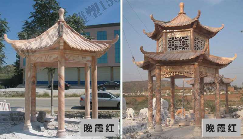 中式大理石涼亭，石雕涼亭廠家，石雕景觀涼亭定制