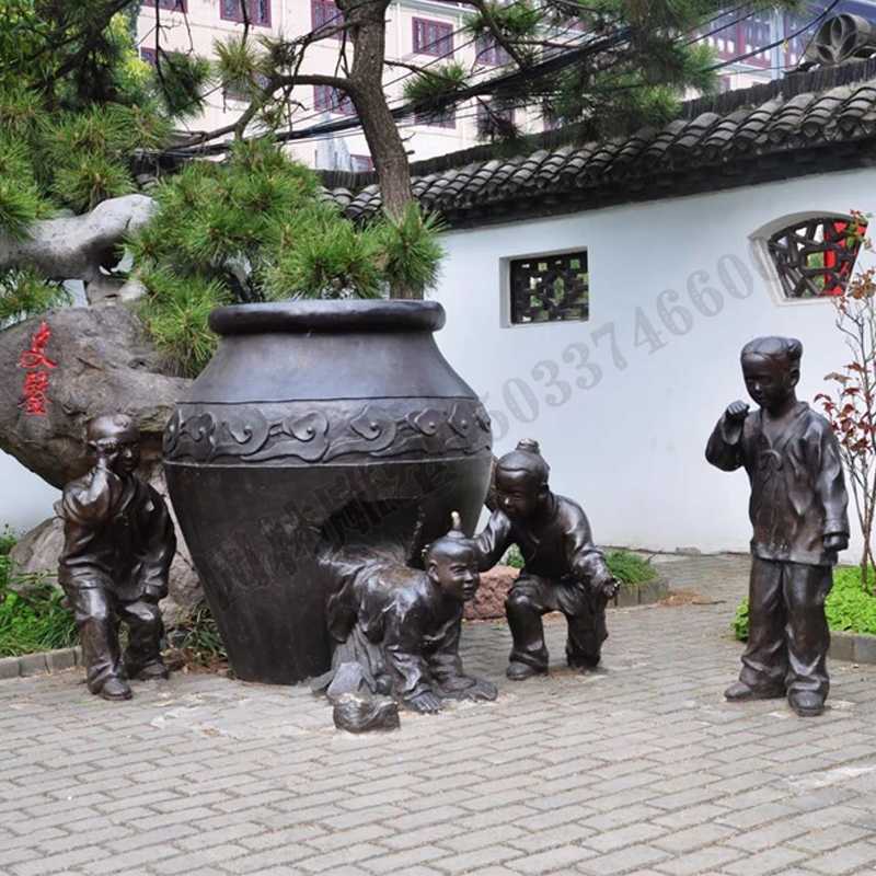 銅小孩雕塑，兒童銅雕塑