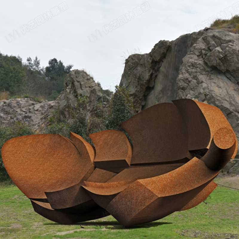 耐候鋼雕塑廠家，耐候鋼樹葉雕塑