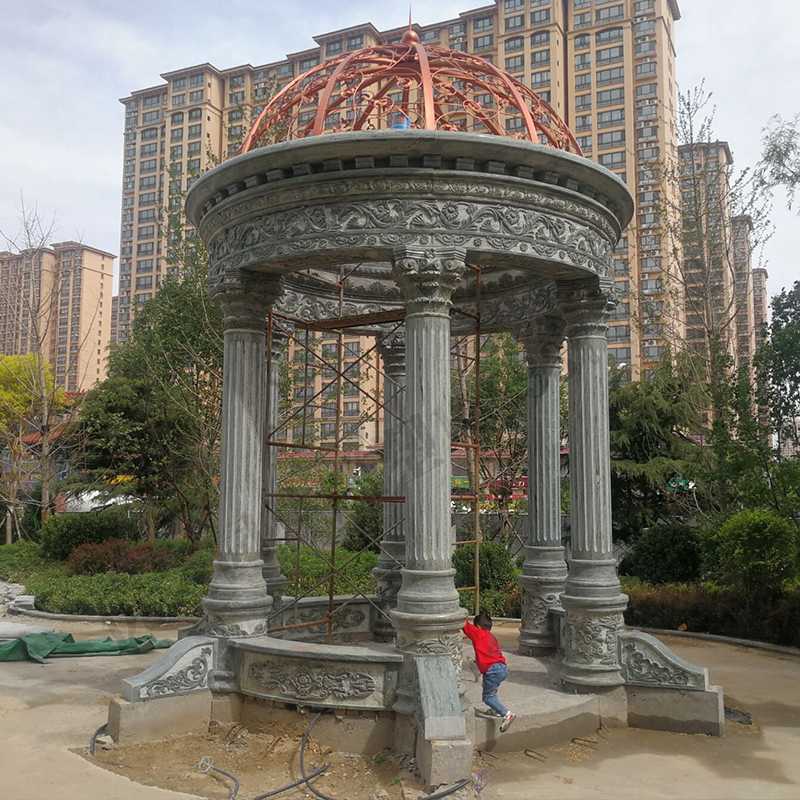 小區(qū)景觀涼亭，大理石亭子安裝