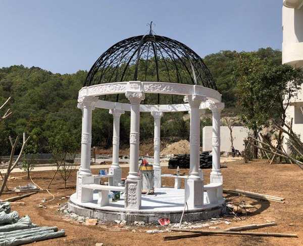 景觀雕塑定制，石雕涼亭廠家