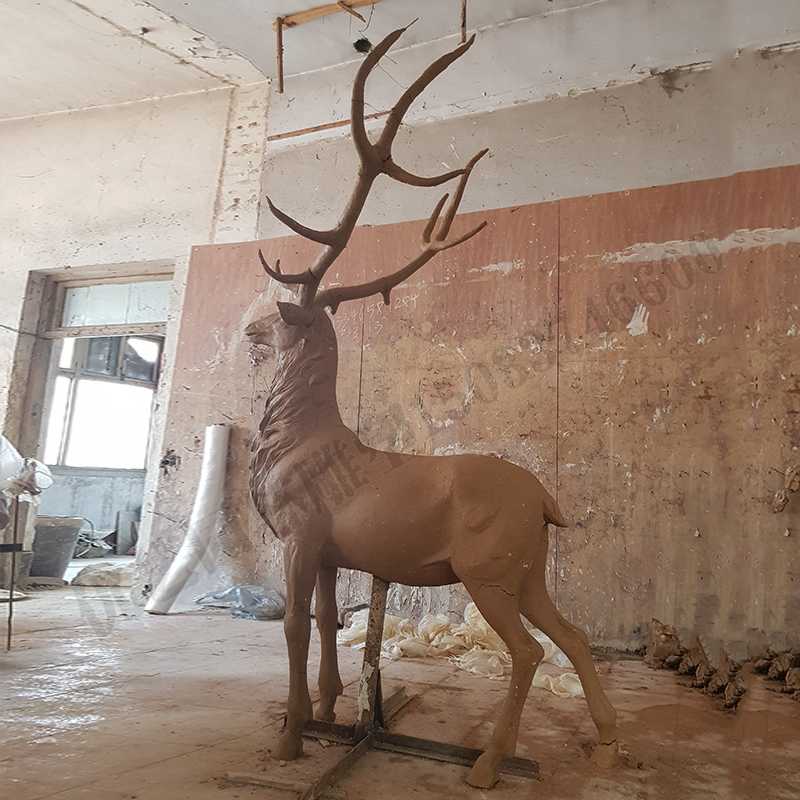 銅鹿模型，銅麋鹿雕塑，麋鹿模型，銅麋鹿泥模3.jpg